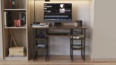 Комп'ютерний стіл Ferrum-decor Тім 75x120x60 чорний ДСП Дуб Сонома Труфель 16мм