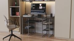 Комп'ютерний стіл Ferrum-decor Тім 75x140x60 сірий ДСП Венге 16мм