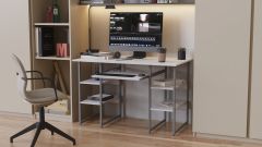 Письменный стол Ferrum-decor Тим 75x140x60 серый ДСП Белое 16мм