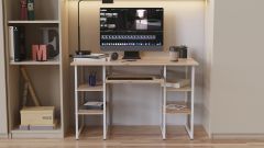 Комп'ютерний стіл Ferrum-decor Тім 75x120x60 білий ДСП Дуб Артізан 16мм